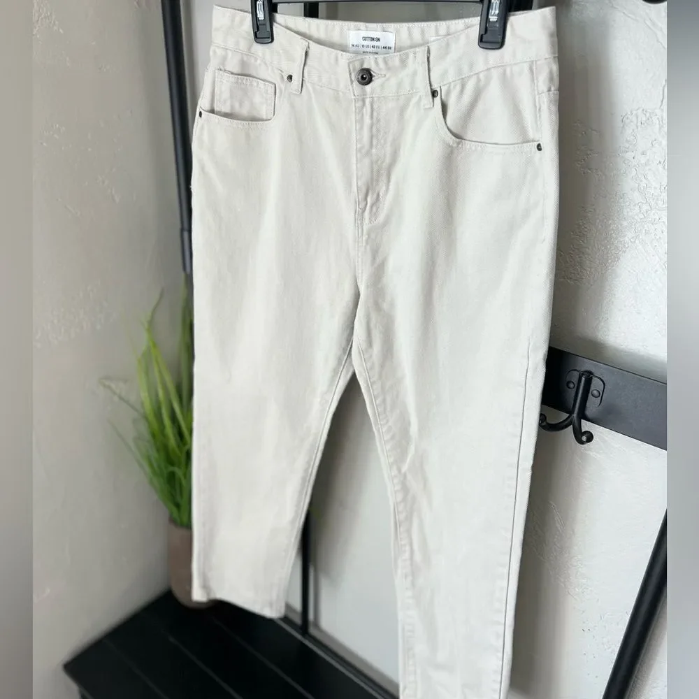 Cotton On Original Straight Mom jeans Vintage White Size 10